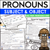 Personal Pronouns Worksheets - Subject and Object Pronouns