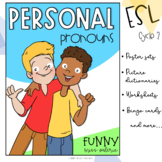 Personal Pronouns Unit (Poster Sets - Worksheets - Bingo Cards)
