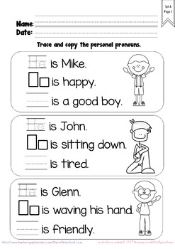 Personal Pronouns Worksheet by Preschool Love | Teachers Pay Teachers