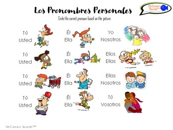 Spanish Personal Pronouns Activity, Worksheets & Flashcards! IMPROVED!