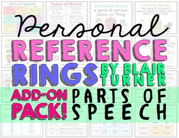 Preview of Personal Reference Rings {Parts of Speech ADD-ON PACK}