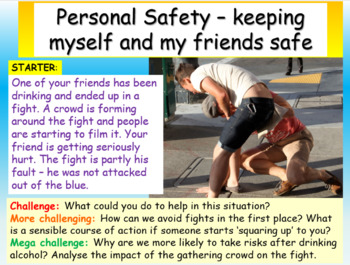 Preview of Personal Safety - Presentation, Worksheets, Activities