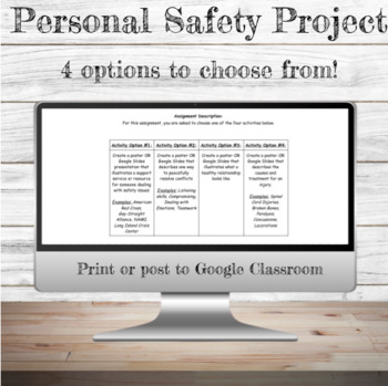 Preview of Personal Safety & Injury Prevention Project | Middle School & High School