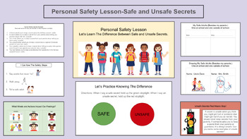 Preview of Personal Safety Lesson-Safe Versus Unsafe Secrets