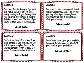 Preview of Personal Safety Scenario Task Cards