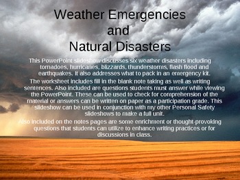 Preview of Personal Safety: Weather Emergencies and Natural Disasters PowerPoint