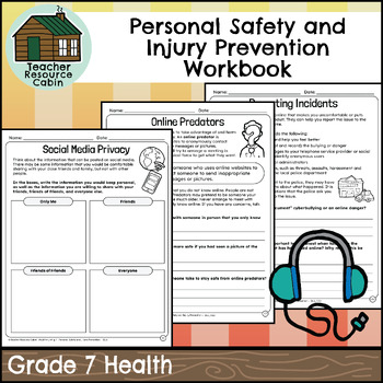 Preview of Personal Safety and Injury Prevention Workbook (Grade 7 Ontario Health 2019)