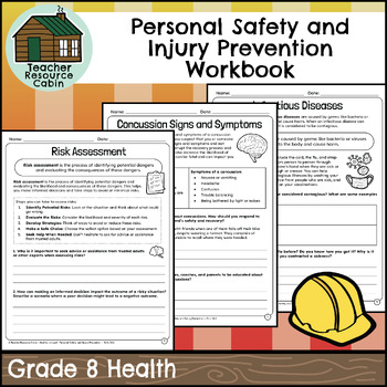 Preview of Personal Safety and Injury Prevention Workbook (Grade 8 Ontario Health 2019)