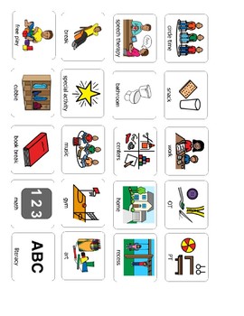 Preview of Boardmaker Personal Schedule for Early Childhood