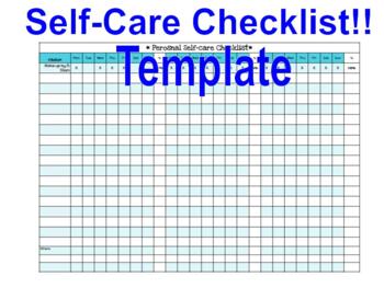 Preview of Personal Self-Care Checklist