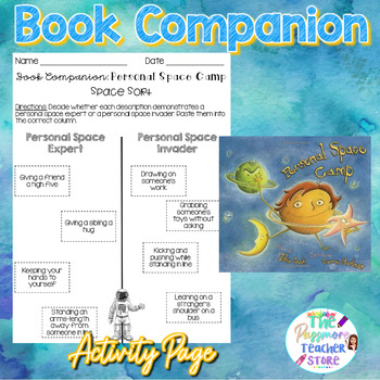 Preview of Personal Space Camp Companion Book Activity l Sort l Character Education