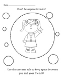 Personal Space Camp: Girl Space Invader coloring sheet