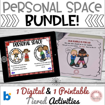 Preview of Personal Space Activities Digital BOOM cards and Printable Elementary