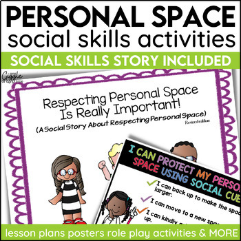 Preview of Personal Space Hands To Self Social Story Visuals Worksheets Self Control SEL