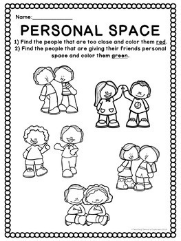 Personal Space: Social Skills Worksheets, Activities + Social Narrative