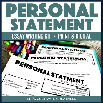 Preview of Personal Statement College Admission Essay How To Write Kit