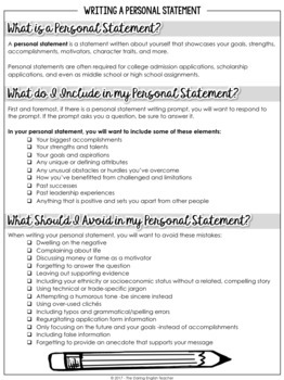 personal statement klasse 8