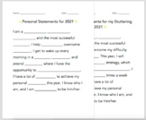 Personal Statements (stuttering option) - The New Year