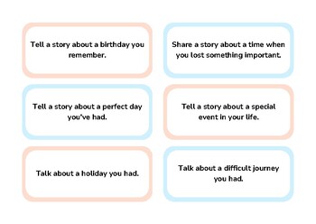 Preview of Personal Storytelling Prompts Flashcards.