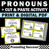 PRONOUNS Speech Therapy Parts of Speech Review Task Cards 