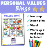Personal Values Bingo Game 3x3 - Pre-K to Grade 3 - Social