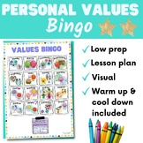 Personal Values Bingo Game 4x4 - Grade 3-6 - Social emotio