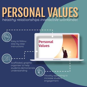 Preview of Personal Values: Healthy Relationships Interactive Notebook