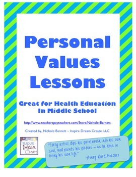 Preview of Personal Values Unit (Health Education)