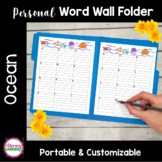 Personal WORD WALL Folder - OCEAN Themed