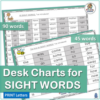 Preview of Personal Word Wall - 90 Sight Words aligns with the Science of Reading