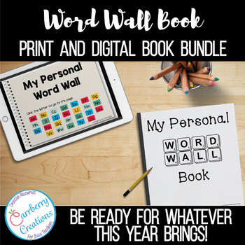 Preview of Personal Word Wall Book Print and Digital BUNDLE