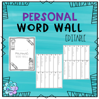Preview of Personal Word Wall Editable