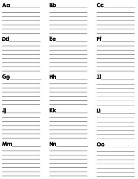 printable individual wordwall with lines with border