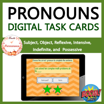 Preview of Personal and Possessive Pronouns Boom Cards™ | Subject Object and Reflexive