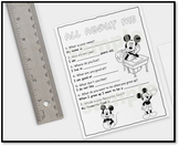 Personal bio all about me worksheet - Disney Mickey Mouse