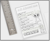 Personal bio all about me worksheet - Lilo & Stitch