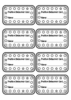 Personalised Positive Behaviour Punch Cards by Jessica Skein | TpT