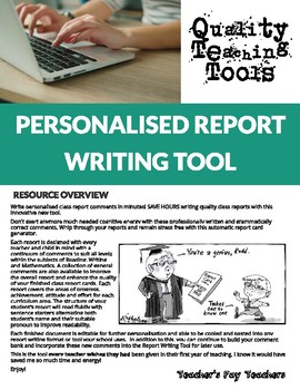 Preview of Report Card Comments - Personalised Report Writing Tool