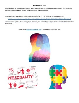 Personality Color Worksheets Teaching Resources Tpt