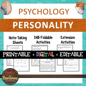 Preview of Personality - Psychology Interactive Note-taking Activities