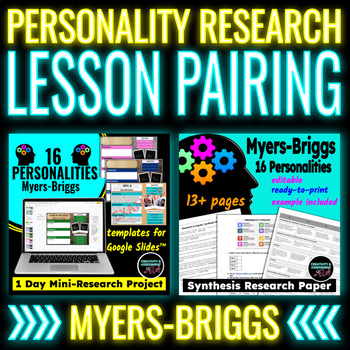 Preview of Myers Briggs Personality Research Project LESSON PAIRING with Slides™ and Docs™