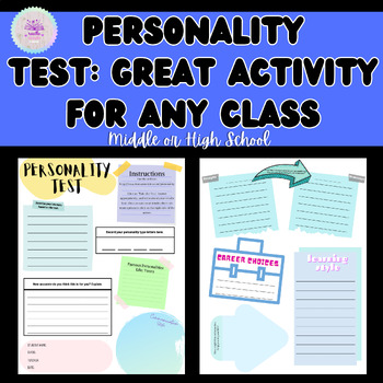 Preview of Personality Test | Great for Any Class | Class Intro | Psychology | MS or HS