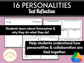 Preview of Personality Test & Reflection - 16 Personalities - ALL SUBJECTS!