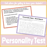 Personality Test | Substitute Independent Work Packet | Go