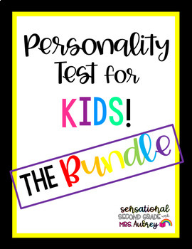 Preview of Personality Test for Kids- THE BUNDLE with test and discussion questions
