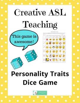 Preview of Personality Traits Dice Game