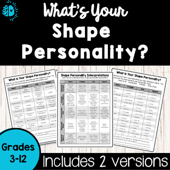 Preview of Personality Type Quiz-Shapes | Get to Know You Inventory Test | Back to School