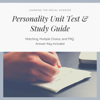 Preview of Personality Unit Test for Psychology: Matching, Multiple-Choice, & FRQ