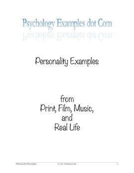 Preview of Personality - examples of Operant Conditioning