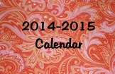 Personalized 2014-2015 Calendar